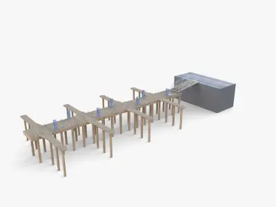 Pontoon dock V2 3D model