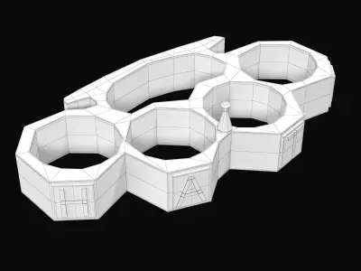 Brass Knuckles HATE Low-poly 3D model