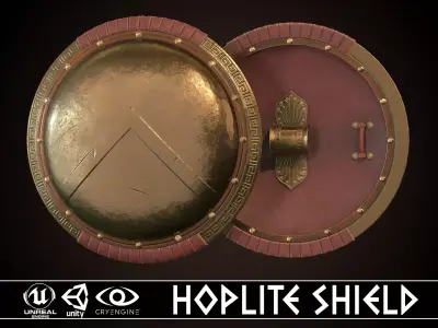 Hoplite Shield Sparta Low-poly 3D model