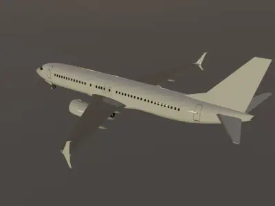 Boeing 737-800 Split Scimitars low poly 3D Model with cockpit Low-poly 3D model