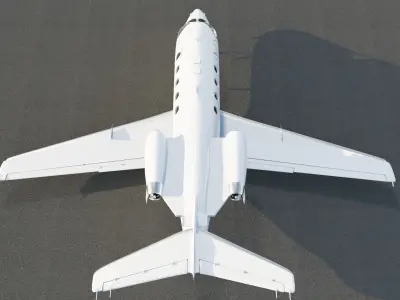 Hawker 400XP Jet Plane 3D model - interior included Low-poly 3D model