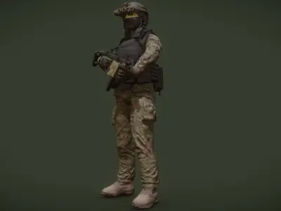 SWAT Operator Free low-poly 3D model