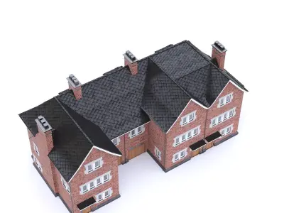 English Brick House 08 Low-poly 3D model