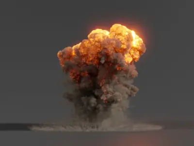 Blender Smoke and Fire Shader and Free Explosion 3D Model 3D model