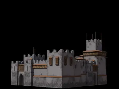 Fortress castle Low-poly 3D model