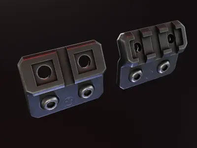 MLOK offset mounts Low-poly 3D model
