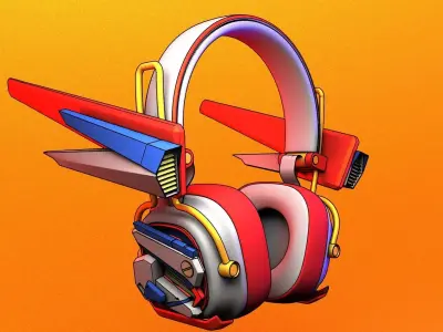 3D Headphone gundam  style 3D model