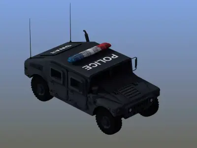 Police HMWWV Low-poly 3D model