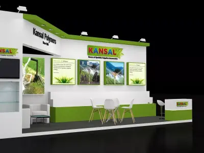 9mtr x 3mtr expo stall 2side open Exhibition Stand Free low-poly 3D model