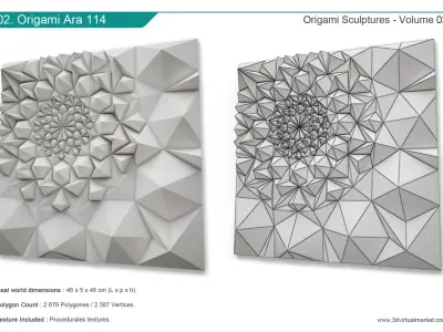 Origami Sculpture Collection 3D model