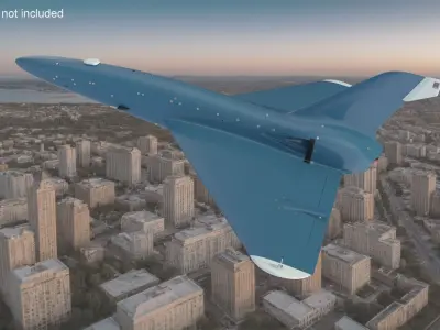 Unmanned Attack Drone Blue 3D model