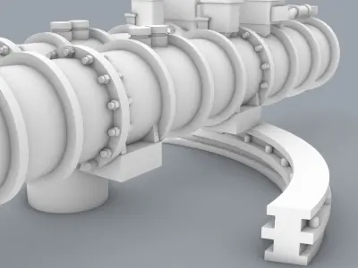 Type 53 Torpedo Tubes Low-poly 3D model