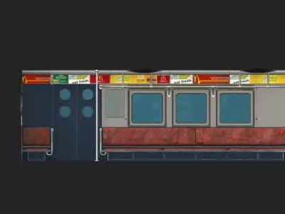 Subway Car Interior Low-poly 3D model purchase