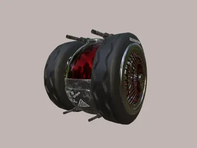 Cyberpunk Vehicle Lets Roll Combat Design 3D model