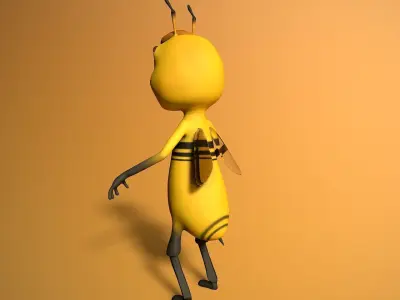 cartoon bee boy Low-poly 3D model