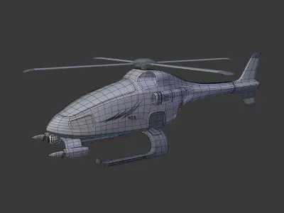 Generic VTUAV - Military Drone - Helicopter Low-poly 3D model