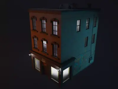 McAvoys Bar - Urban Old Style Building Asset Low-poly 3D model