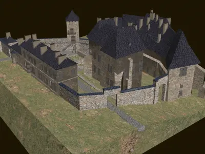 Saltworks Castle in Wieliczka Cracow Poland Zamek Zupny Low-poly 3D model