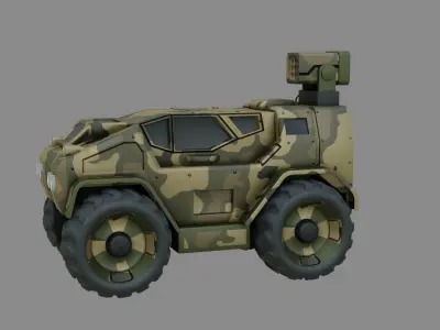 Sci-Fi Military Vehicle - Game Ready - PBR Low-poly 3D model