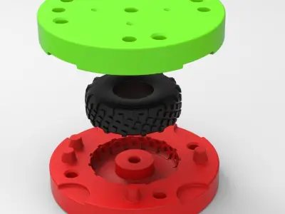 Mold for diecast military truck tire 7 Scale 1 to 25 3D print model