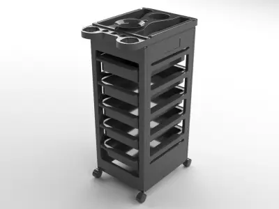 Salon SPA Beauty Rolling Trolley Cart with Drawers - lowpoly Low-poly 3D model