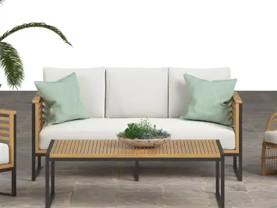 Outdoor Furnitures Set 3D model