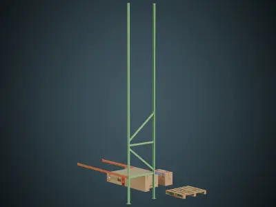 Cardboard Boxes Pallet And Shelf 2 Basic Low-poly 3D model