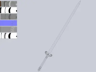 Fantasy rapier Low-poly 3D model get