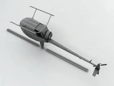 Robinson R22 Helicopter Beta II Low-poly 3D model