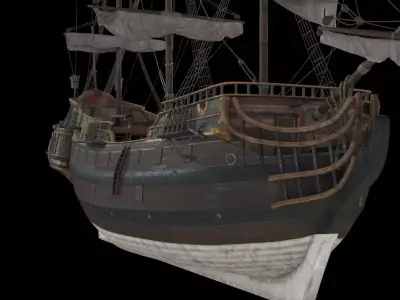 GALLEON SHIP PINNACLE Low-poly 3D model