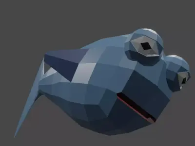 Lowpoly Rigged Fish Free low-poly 3D model