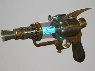 Retro Style Ray Gun Low-poly 3D model