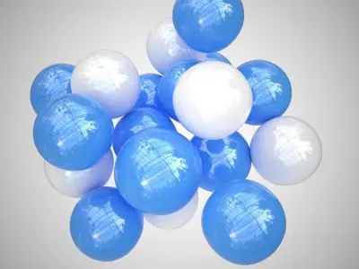 Colorful air balloons v2 3D model