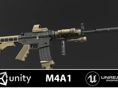 M4A1 3D Model ar - rifle Low-poly 3D model