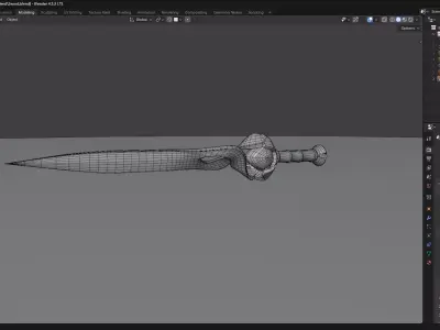 Medieval Fantasy Sword - Game Ready PBR Low-poly 3D model