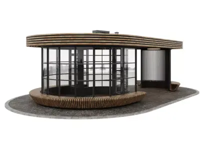 Bus stop - cafe 3D model