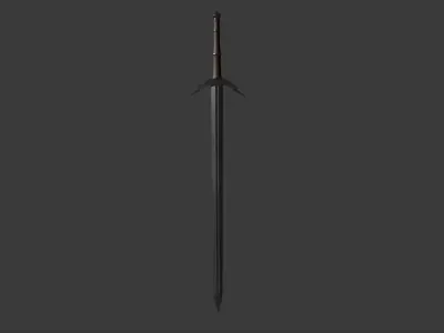 witcher-style sword Free low-poly 3D model