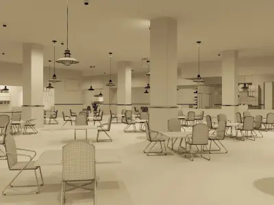 Hospital cafeteria 3d model 3D model