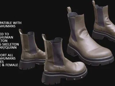 Boots 59 - All MH Bodies and UE5 Skeletons - Rigged Low-poly 3D model