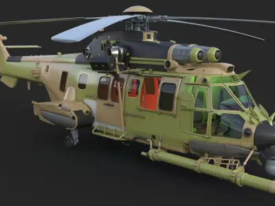 Eurocopter H225M Cougar 3ds max Vray 3D model
