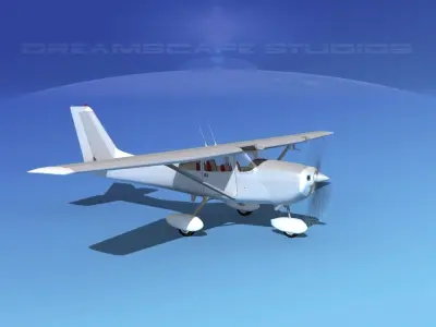 Cessna 172 1967 Bare Metal 3D model