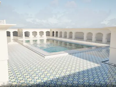 Serenity of the Sikh Gurudwara Low-poly 3D model