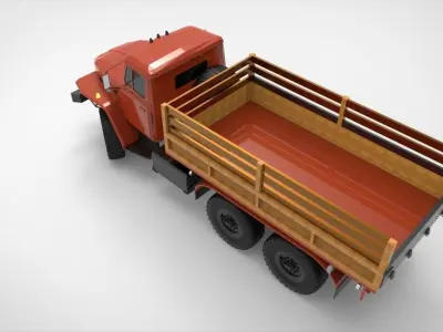 Truck Ural-4320 Low-poly 3D model