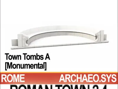 Roman Town Monumental Tombs A 2 4 Low Poly 3D model