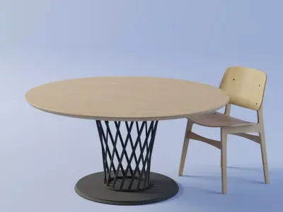 chair and table Free 3D model
