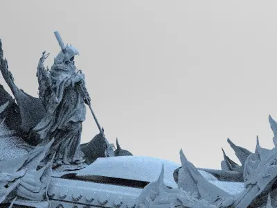 Kharon the Ferryman boat with ferryman 3D model