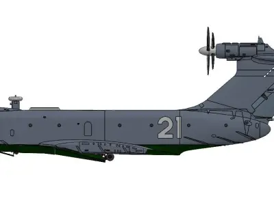 Project 904 A-90 Orlyonok Ekranoplan S-21 3D print model