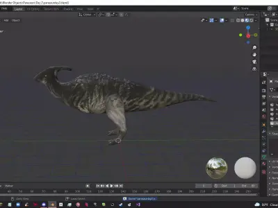 Textured Parasaur also known as parasaurolophus Low-poly 3D model