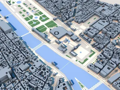 Louvre Museum Paris France 3D model