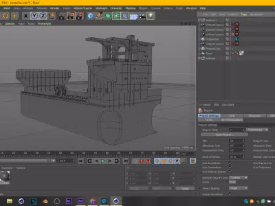 Huge aircraft carrier ship cargo ship Octane Render 3D model
